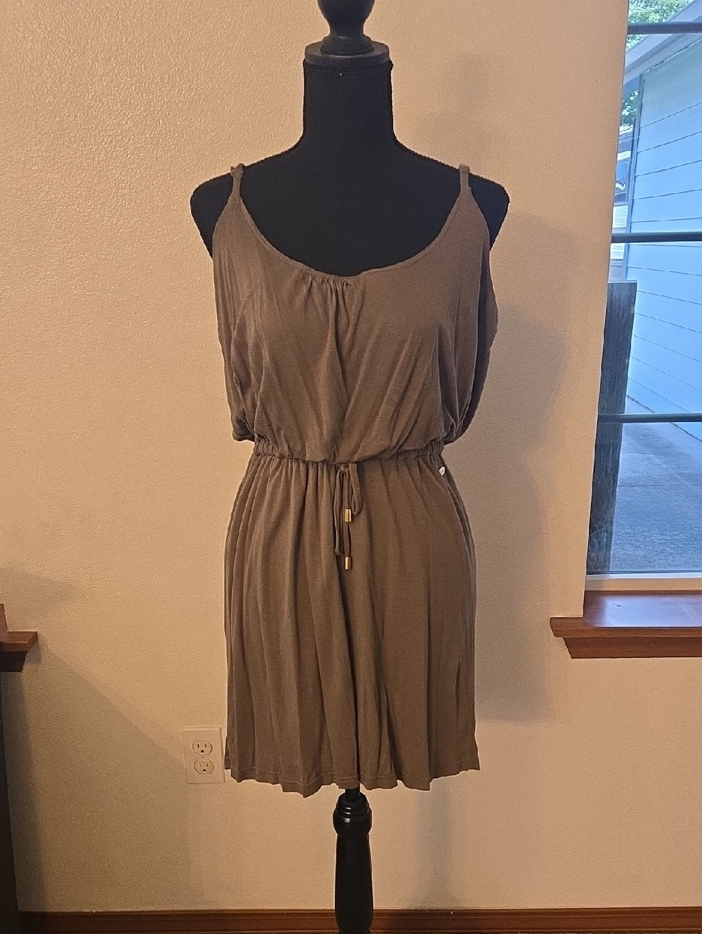 Guess Olive Green Top with Scoop Neckline